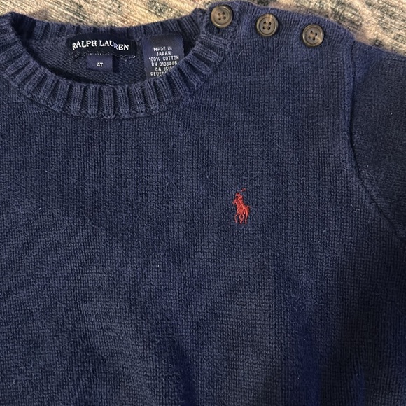 Navy Ralph Lauren Polo sweater boys size 4t - Picture 2 of 2